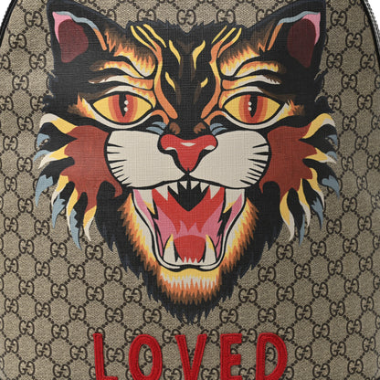 Gucci GG Supreme Monogram Angry Cat Dome Backpack 7 of 11