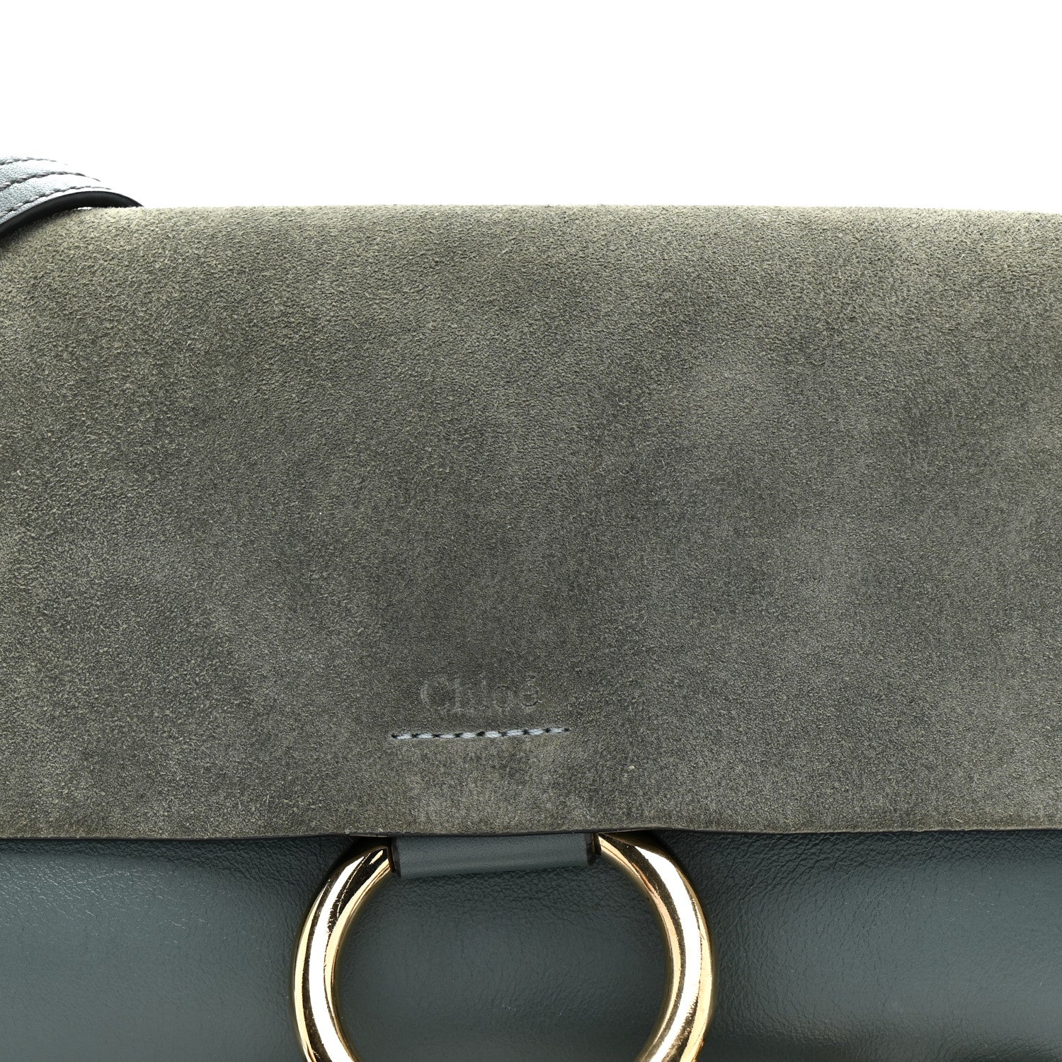 Chloe Suede Calfskin Small Faye Shoulder Bag Cloudy Blue 10 of 14
