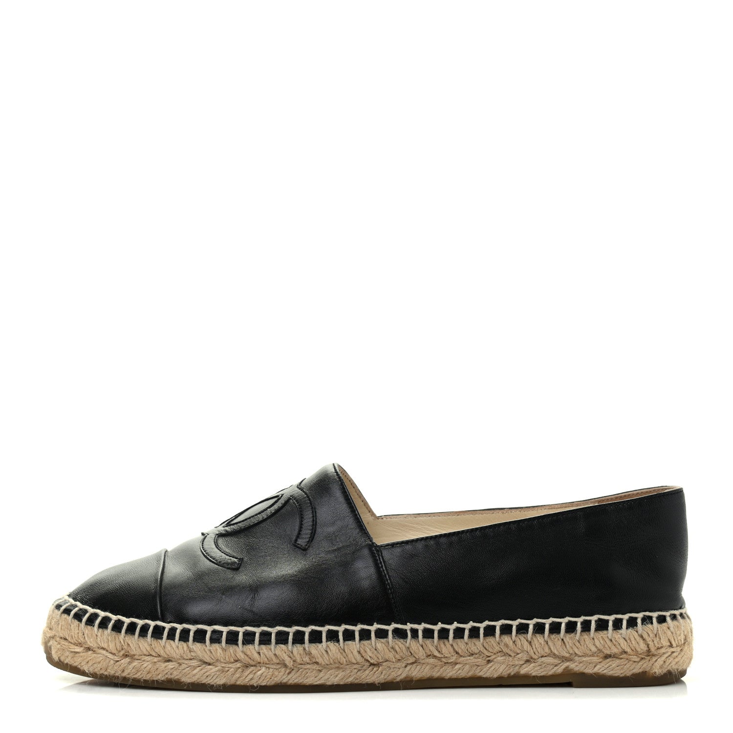 Chanel Lambskin CC Espadrilles 39 Black 1 of 14