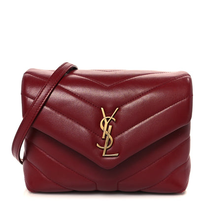 Saint Laurent Calfskin Y Quilted Monogram Toy Loulou Crossbody Bag Rouge 1 of 11