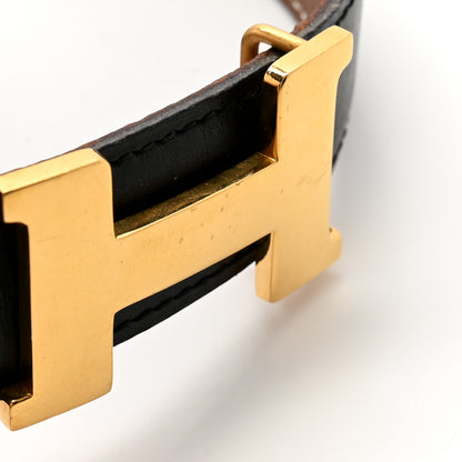 Hermes Swift Epsom 24mm Mini Constance H Belt 65 26 Black Gold 6 of 8