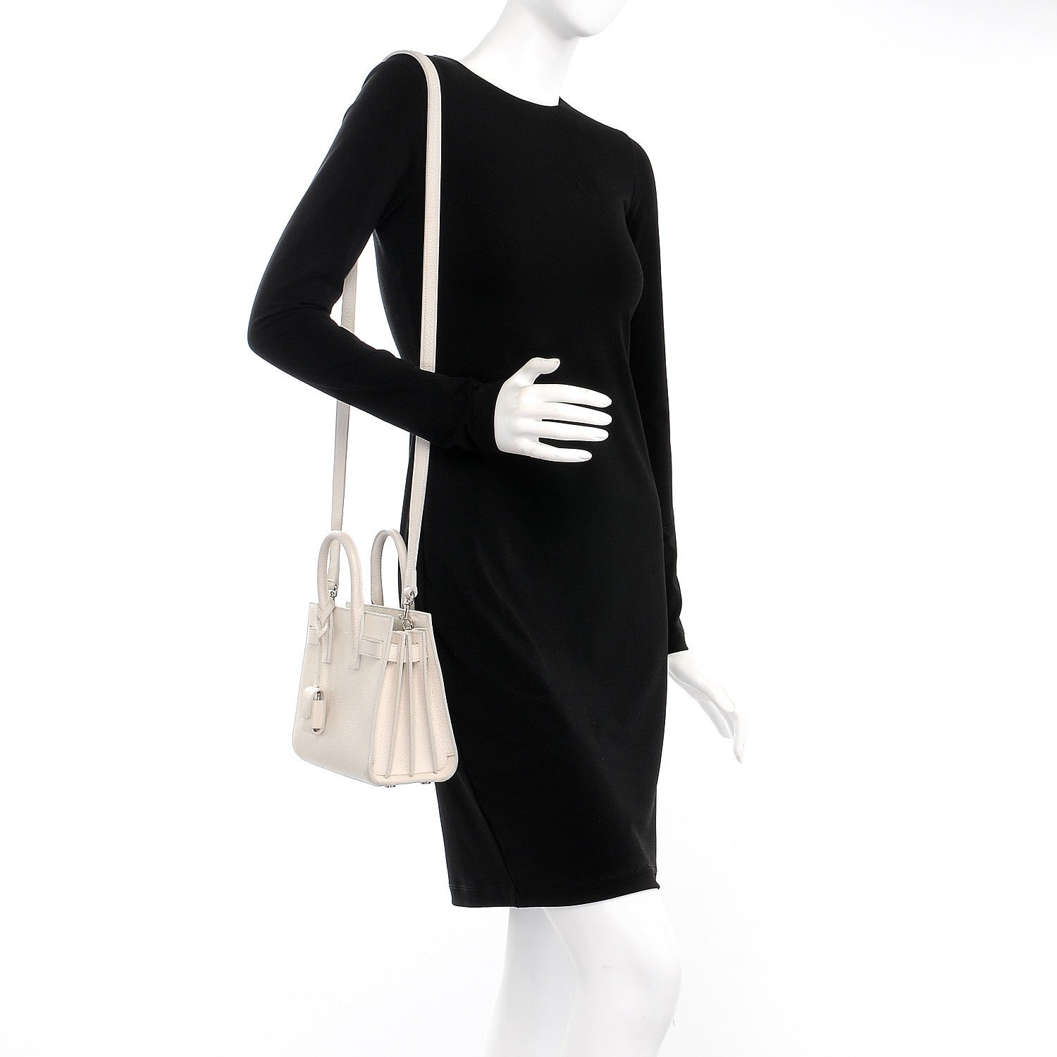 Saint Laurent Calfskin Nano Sac de Jour Dove White 2 of 19