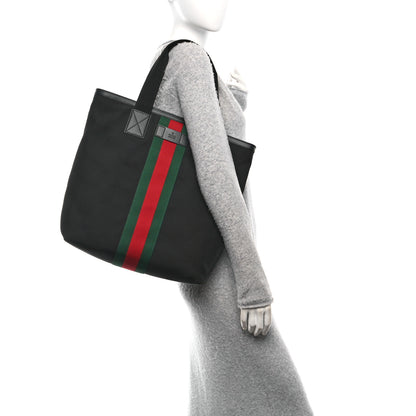 Gucci Techno Canvas Web Vertical Tote Black 2 of 10