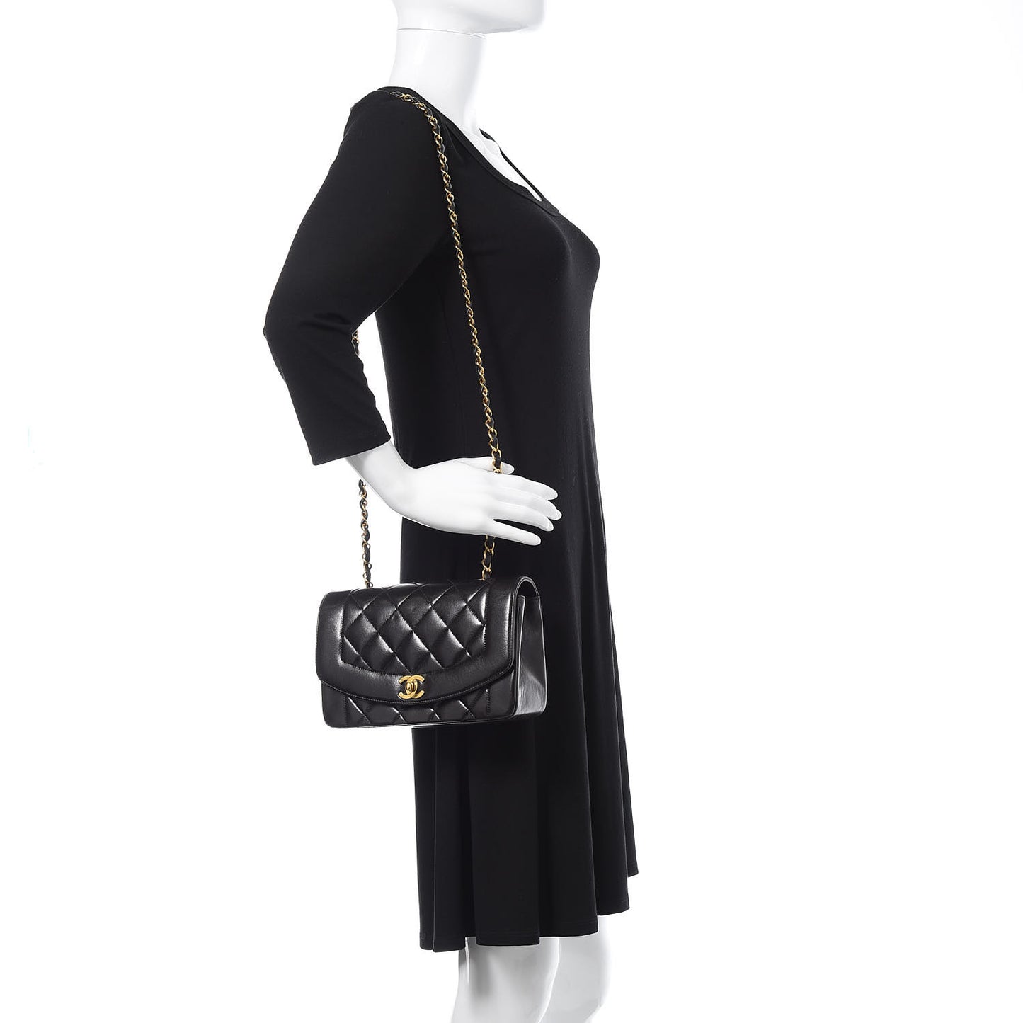 Lambskin Quilted Small Single Flap Black
