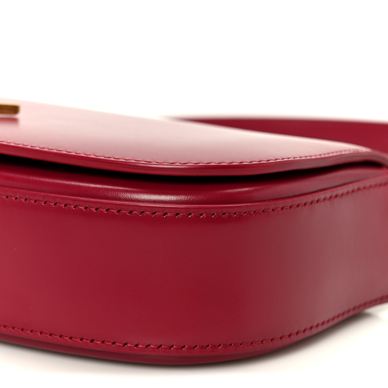 Saint Laurent Box Calfskin Mini Voltaire Shoulder Bag Burgundy
