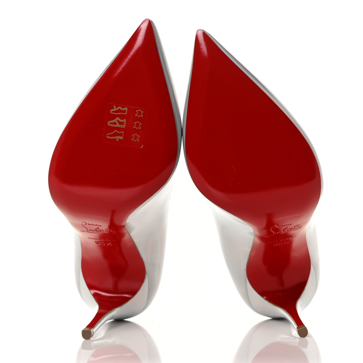Christian Louboutin Metallic Patent Psychic Hot Chick 100 Pumps 35.5 White 5 of 8