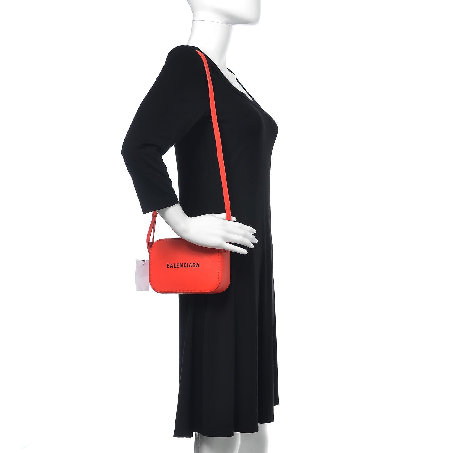 Balenciaga Smooth Calfskin Logo XS Everyday Camera Bag Vivid Red Black 2 of 9