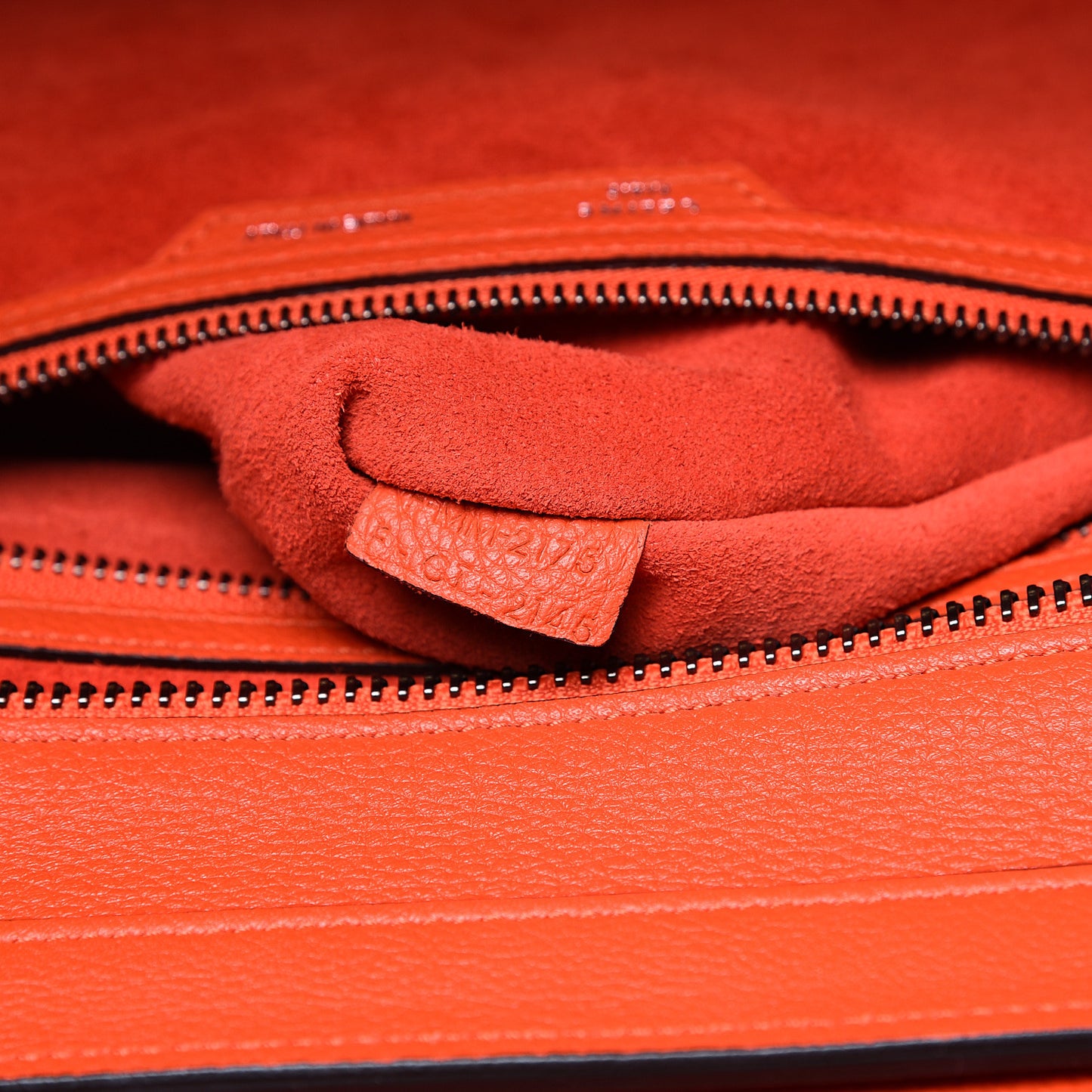 Drummed Calfskin Mini Luggage Vermillion