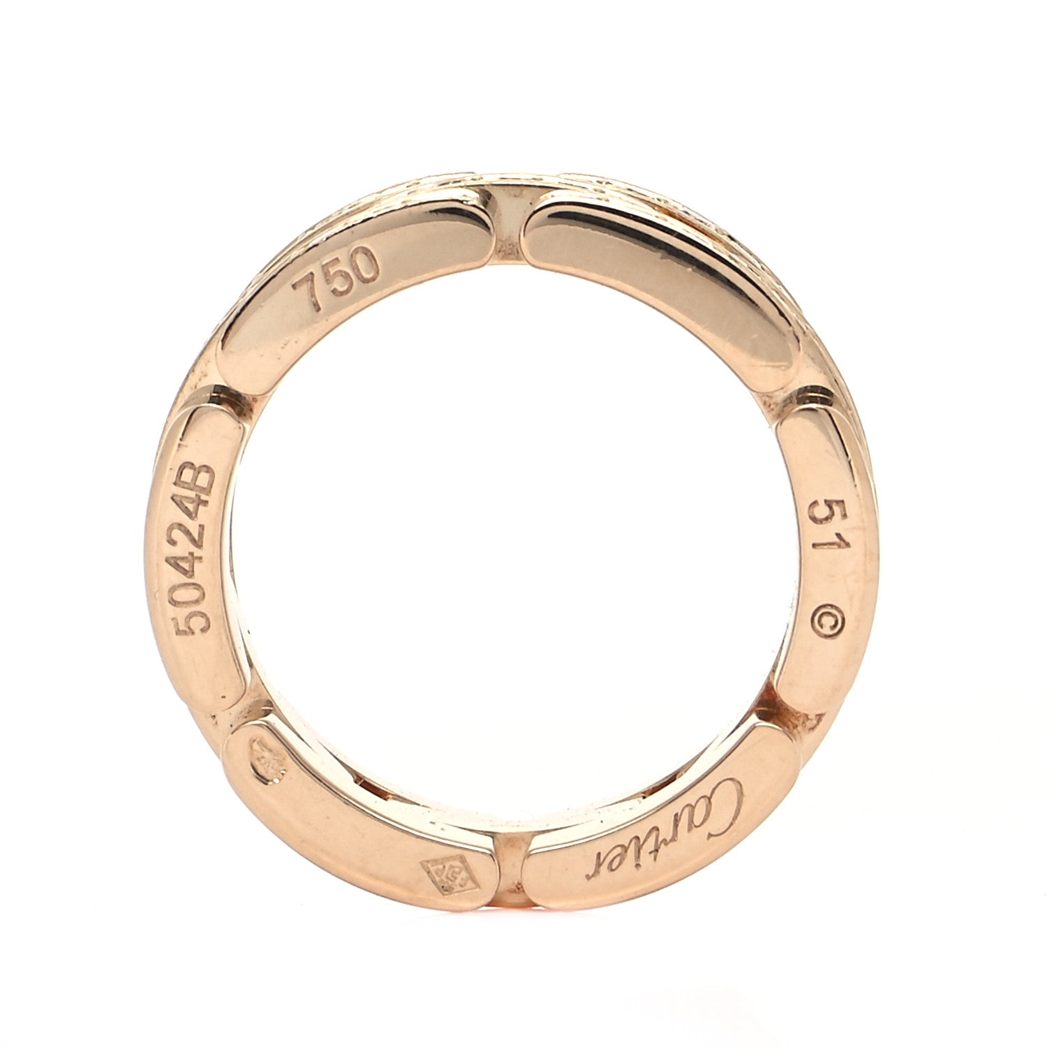 Cartier 18K Yellow Gold Diamond Maillon Panthere 3 Half Rows Paved Ring 51 5.75 7 of 8