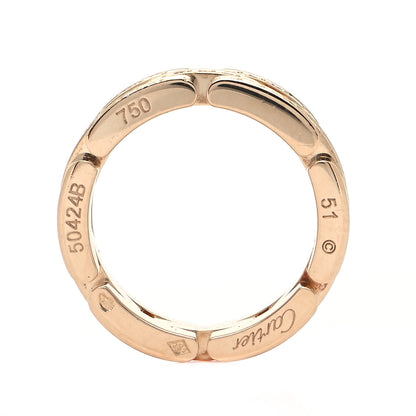 Cartier 18K Yellow Gold Diamond Maillon Panthere 3 Half Rows Paved Ring 51 5.75 7 of 8