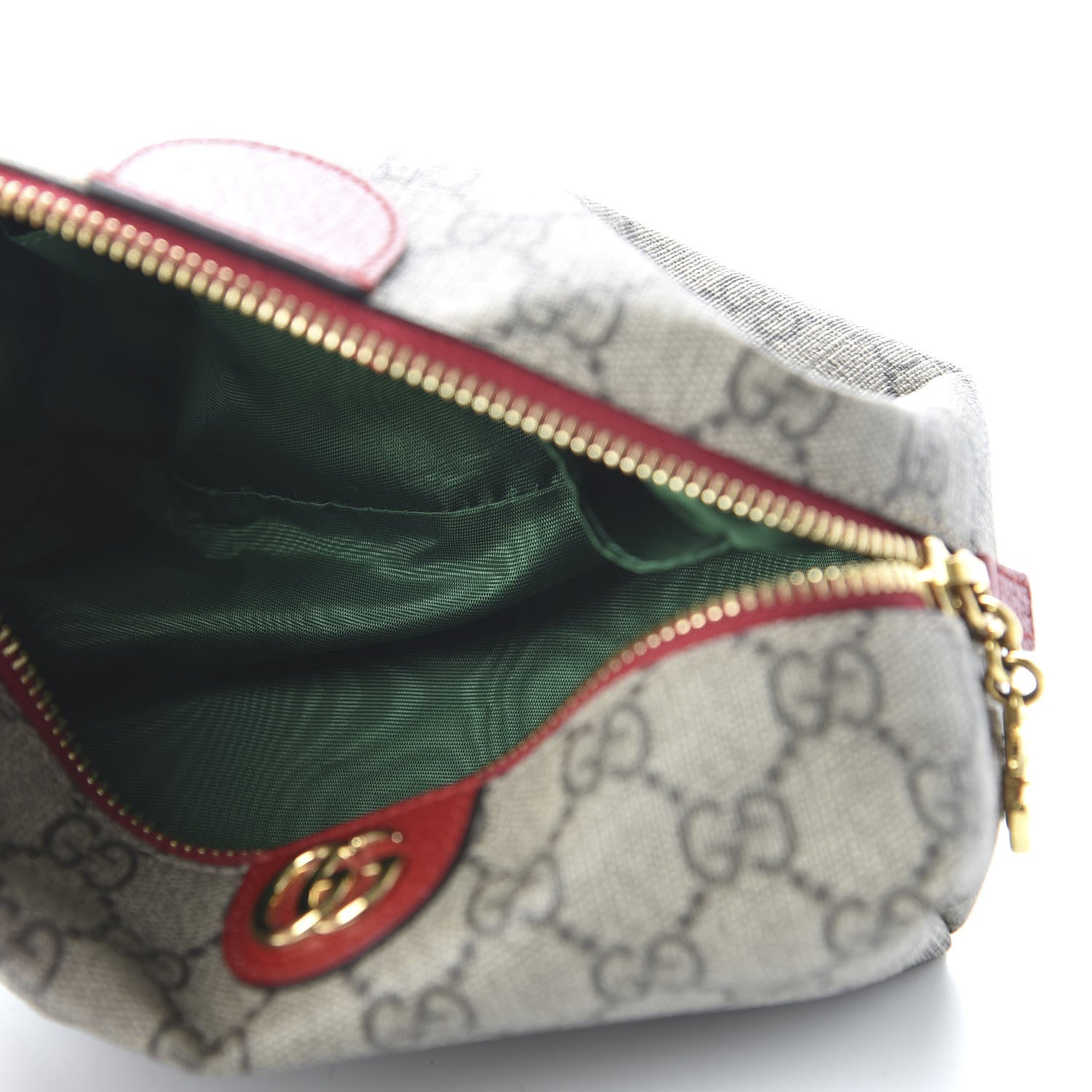 Gucci Soft GG Supreme Monogram Calfskin Medium Ophidia Cosmetic Case Beige Ebony Hibiscus Red 5 of 11