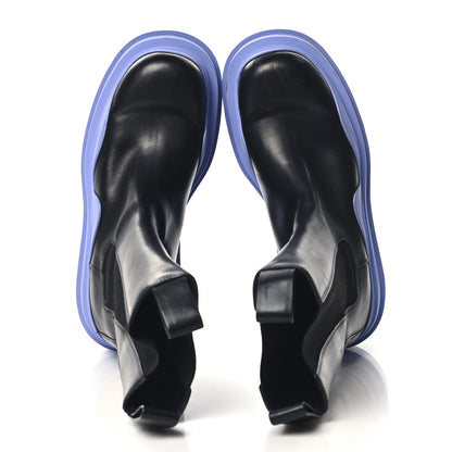 Bottega Veneta Calfskin The Tire Chelsea Boots 40 Black Periwinkle 2 of 8