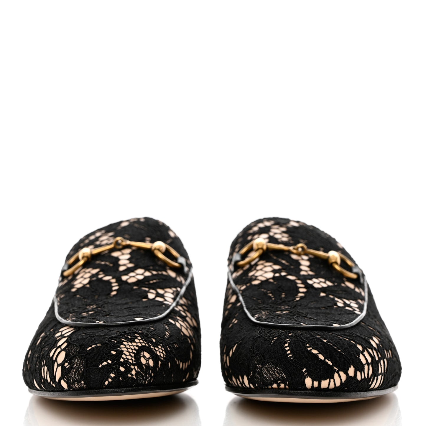 Lace Malaga Kid Womens Princetown Slippers 38.5 Black Skin Rose