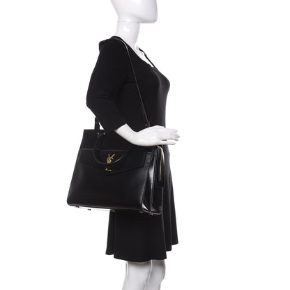 Saint Laurent Shiny Calfskin Large Uptown Tote Black 2 of 14