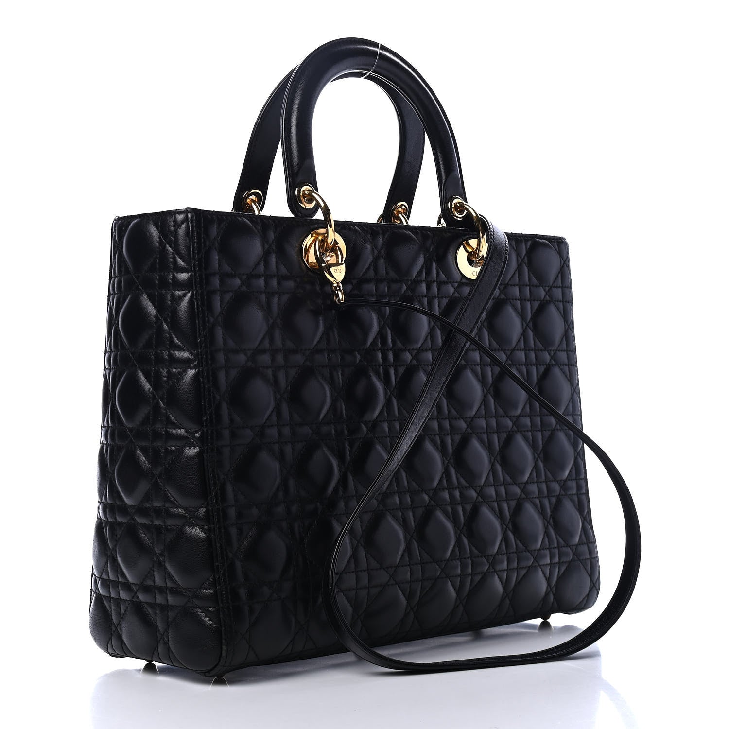 Christian Dior Lambskin Cannage Large Lady Dior Black 2 of 4