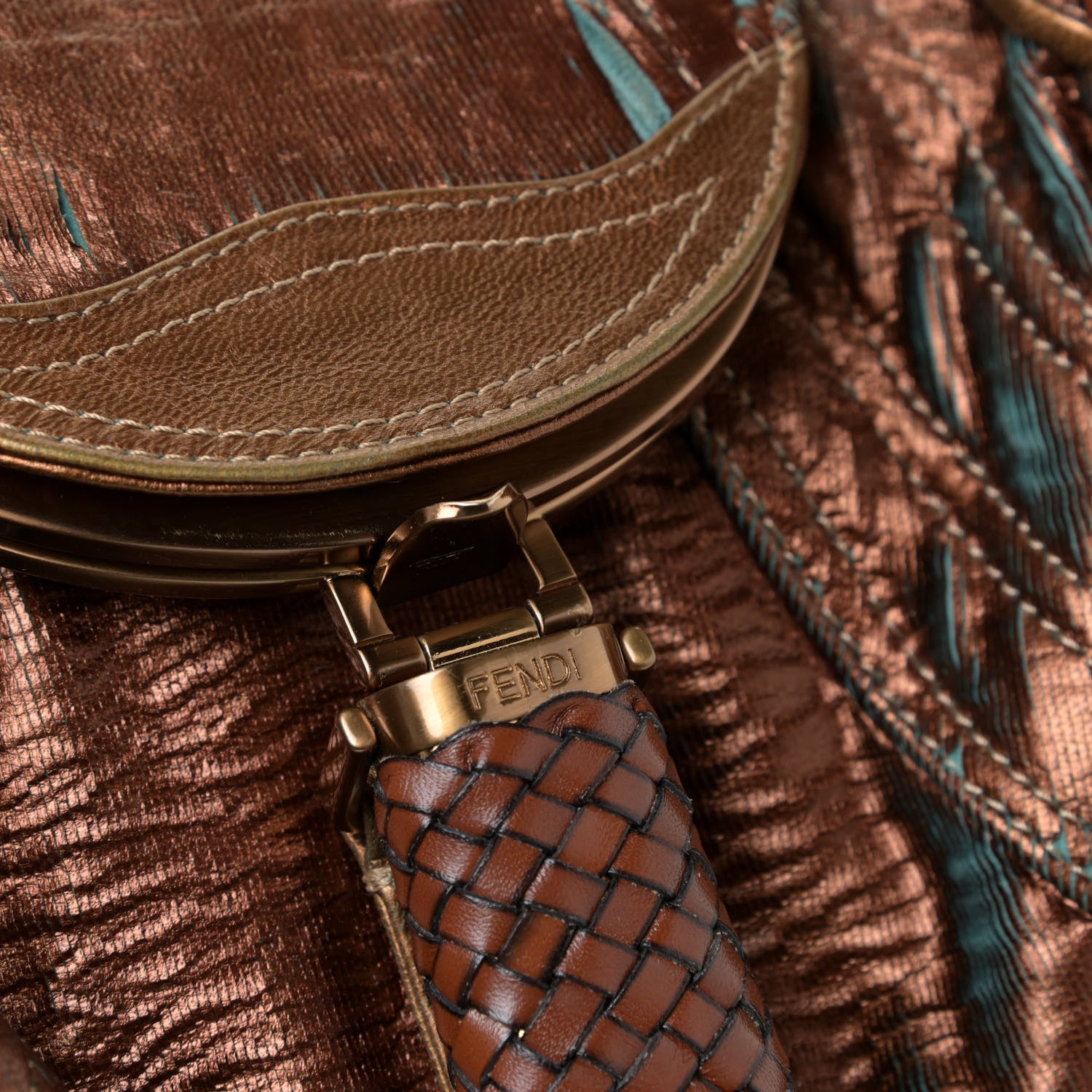 Fendi Nappa Fortuny Hologram Spy Tobacco Oro Ambrato 16 of 20