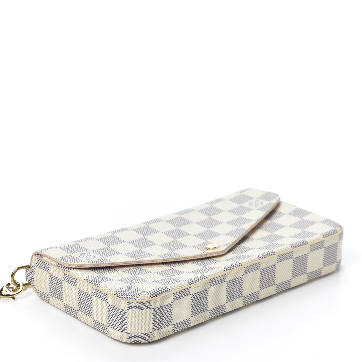 Louis Vuitton Damier Azur Pochette Felicie Chain Wallet Rose Ballerine 3 of 10