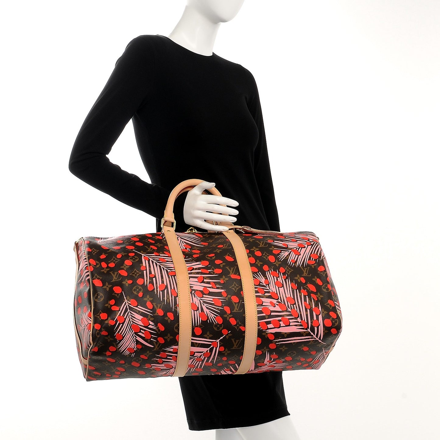 Monogram Jungle Dots Keepall Bandouliere 50 Sugar Pink Poppy