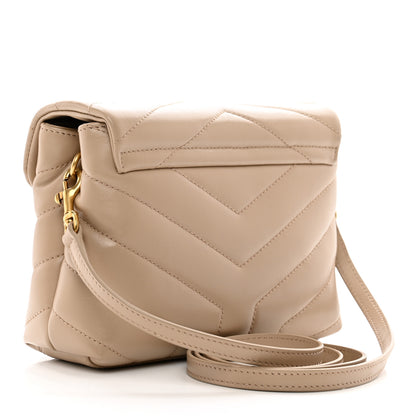 Saint Laurent Calfskin Y Quilted Monogram Toy Loulou Crossbody Bag Latte 3 of 10