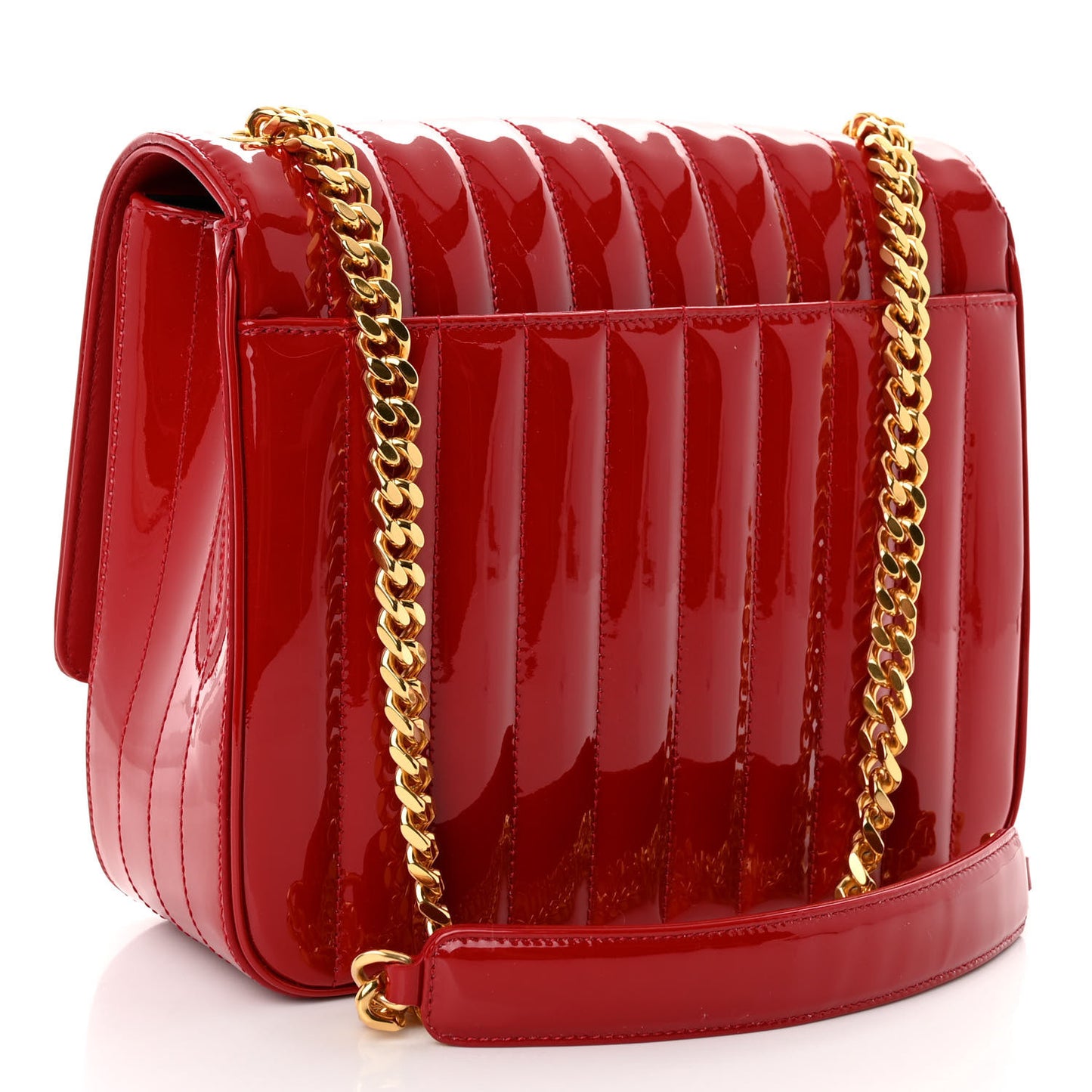 Patent Matelasse Monogram Large Vicky Chain Bag Rouge Eros