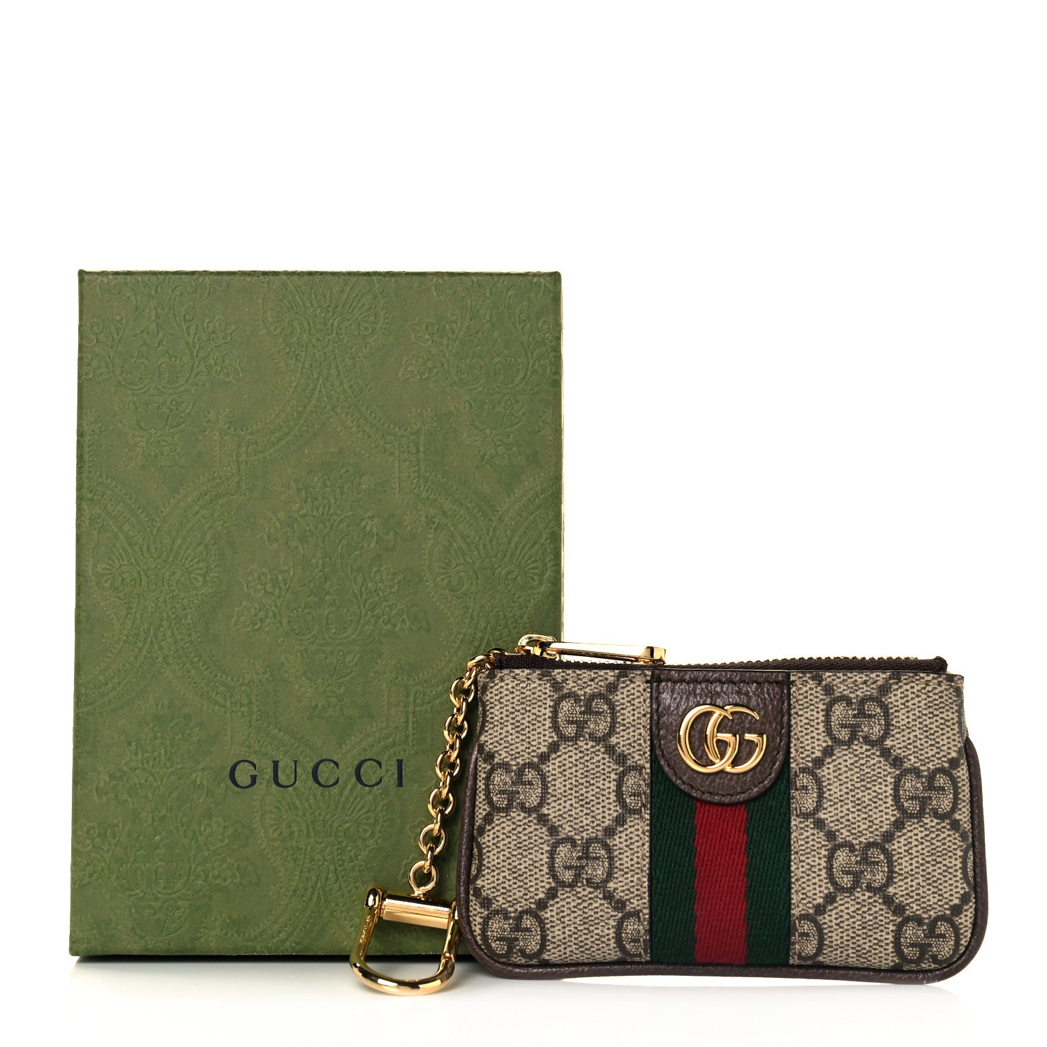 Gucci GG Supreme Monogram Web Ophidia Key Case Beige New Acero 9 of 9