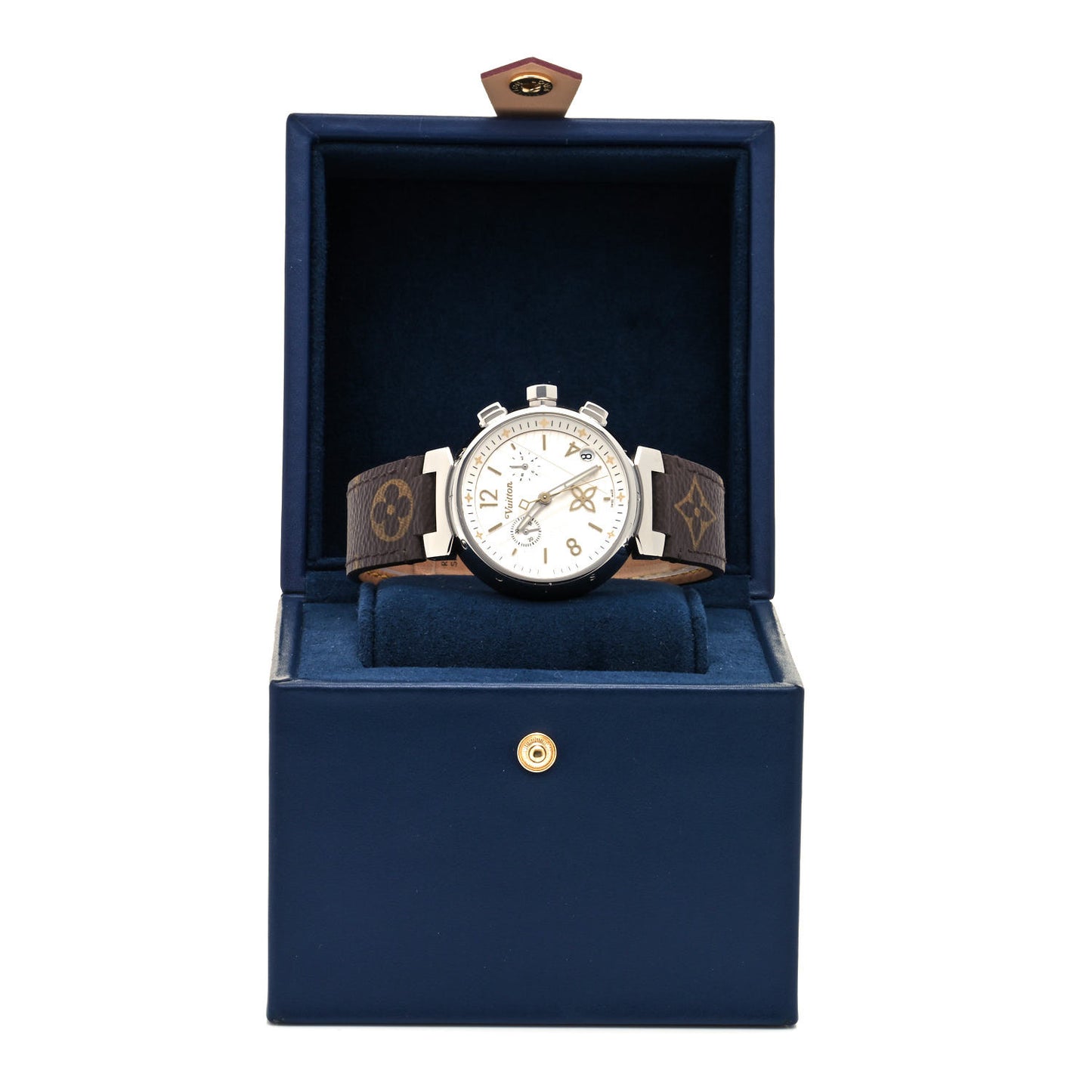 Stainless Steel Monogram 39mm Tambour New Wave Quartz Watch