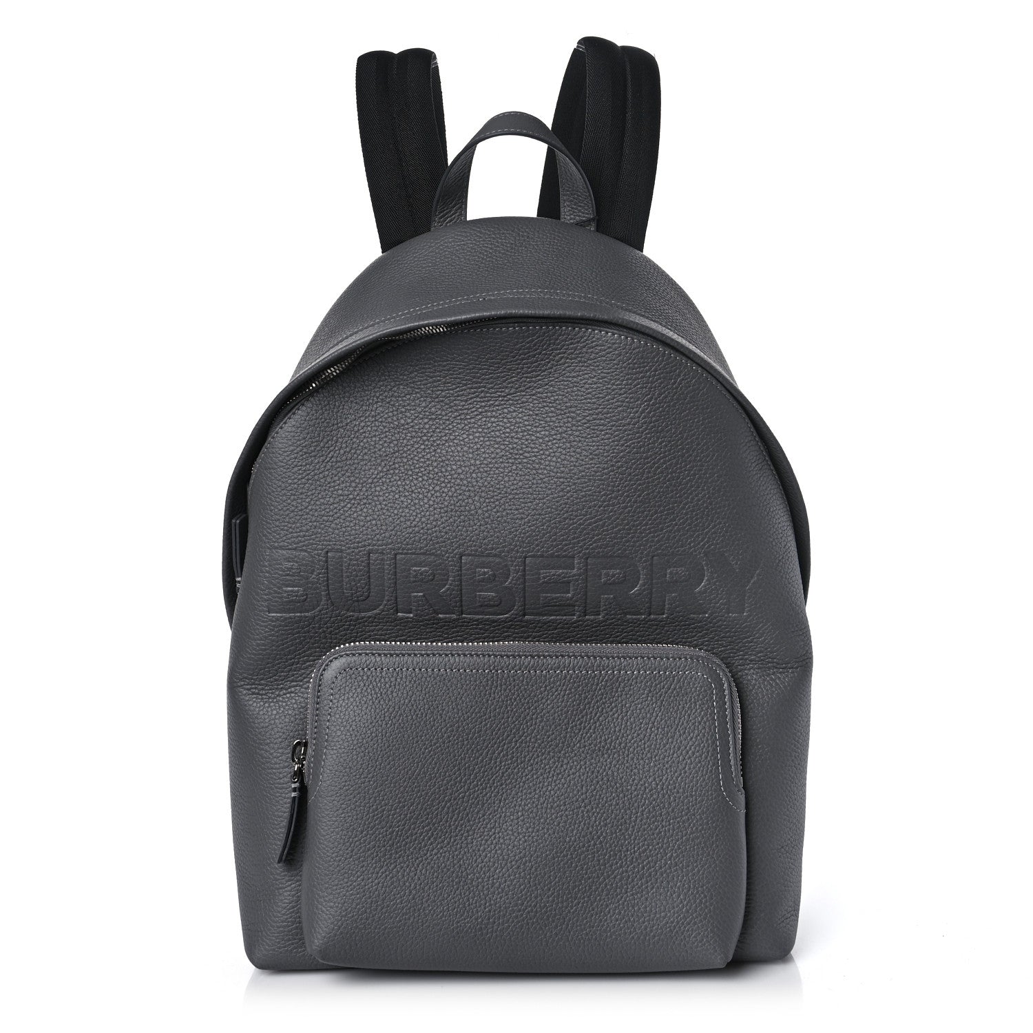 Burberry Calfskin Logo Embossed Backpack Charcoal Grey 1 of 8