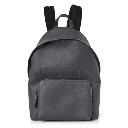 Burberry Calfskin Logo Embossed Backpack Charcoal Grey 1 of 8