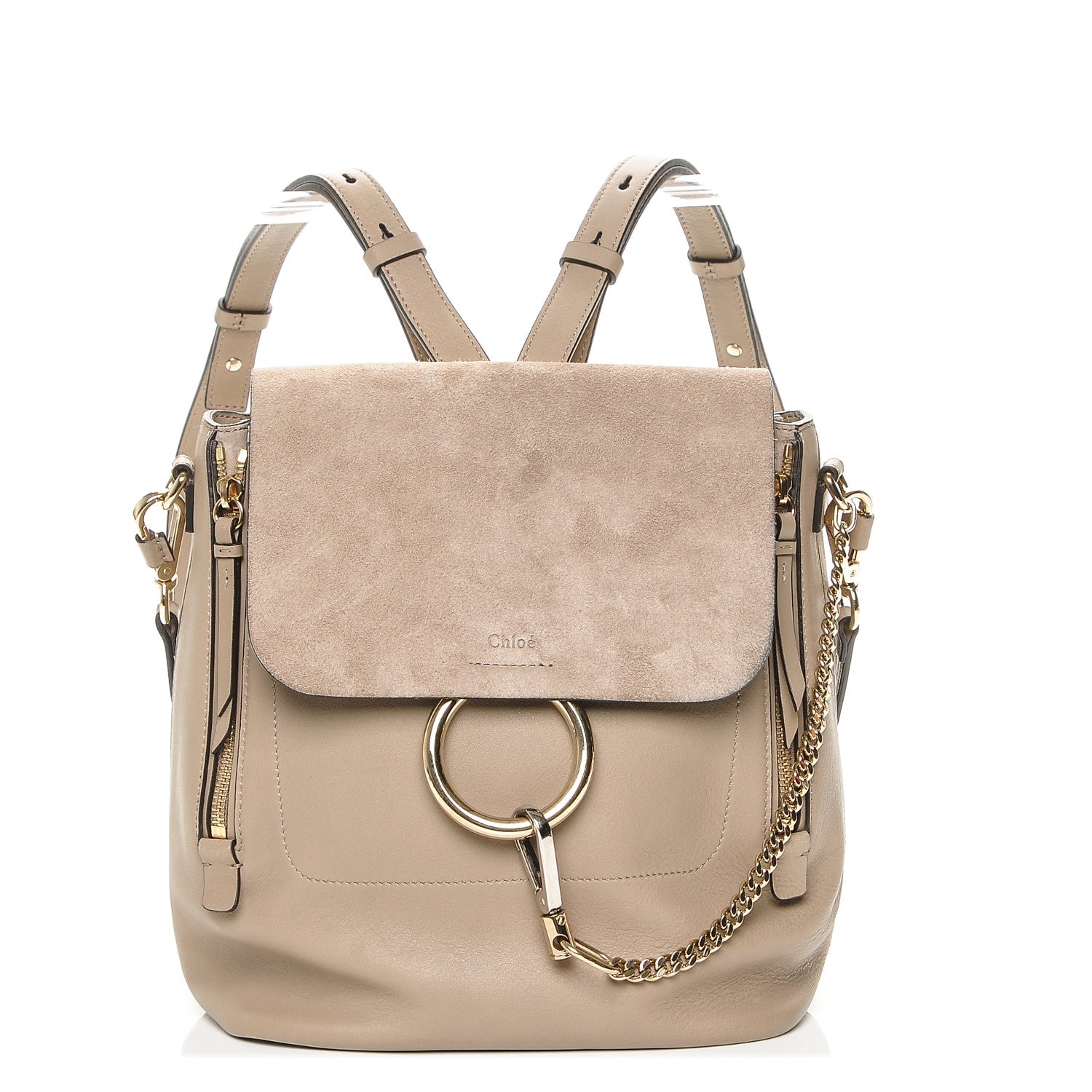 Chloe Suede Calfskin Medium Faye Backpack Motty Grey 1 of 6