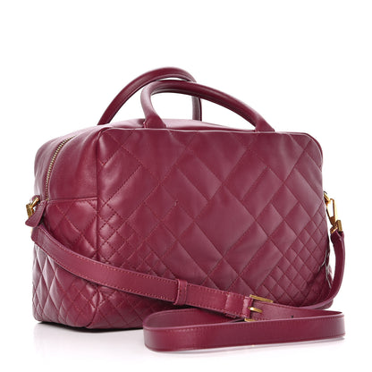 Versace Nappa Quilted Icon Bowler Burgundy 3 of 12