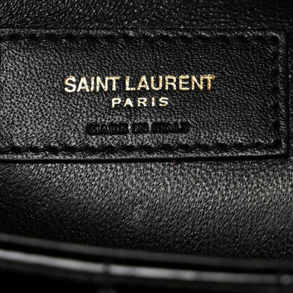 Saint Laurent Patent Matelasse Monogram Large Vicky Chain Bag Black 6 of 10