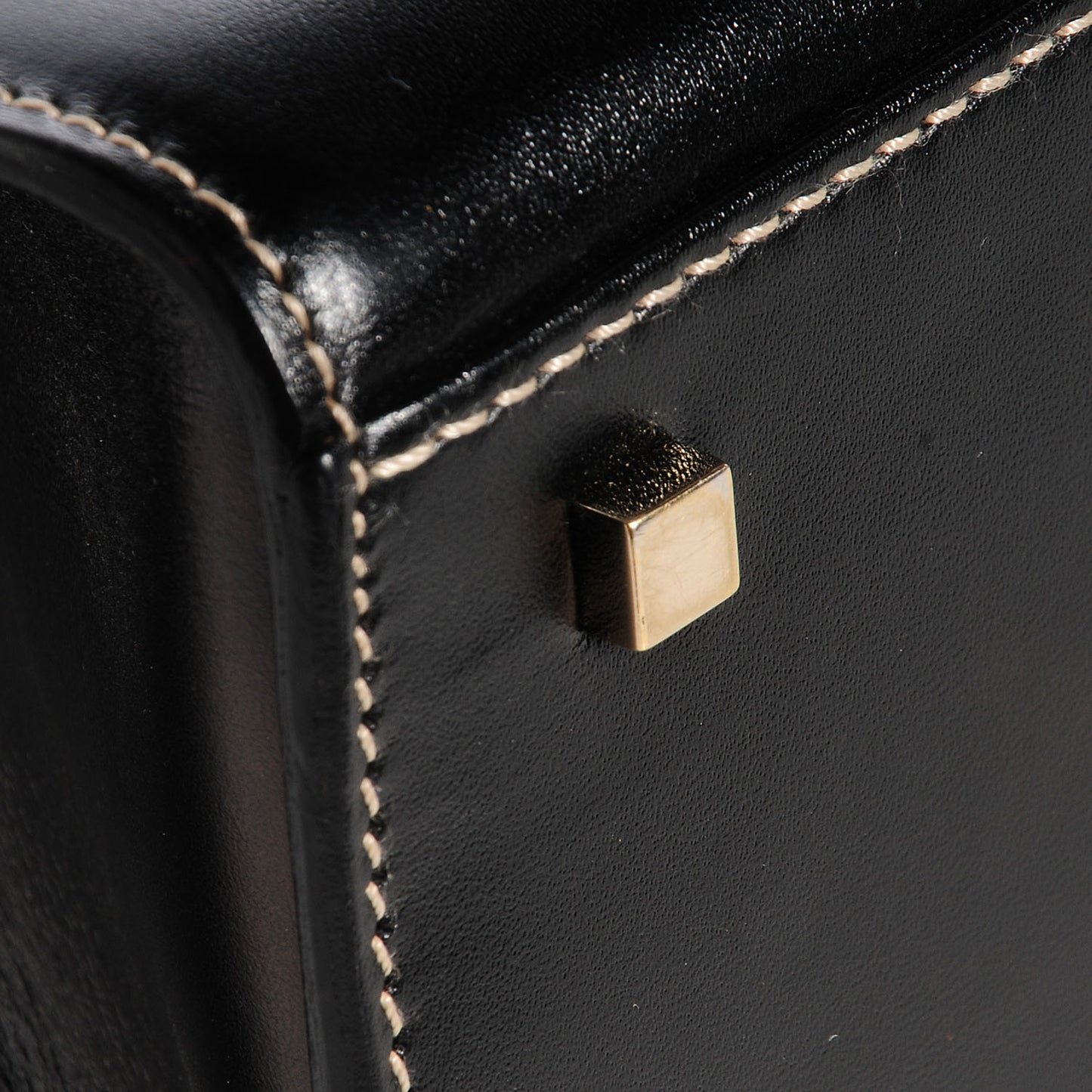 Leather Lady Lock Flap Tote Black
