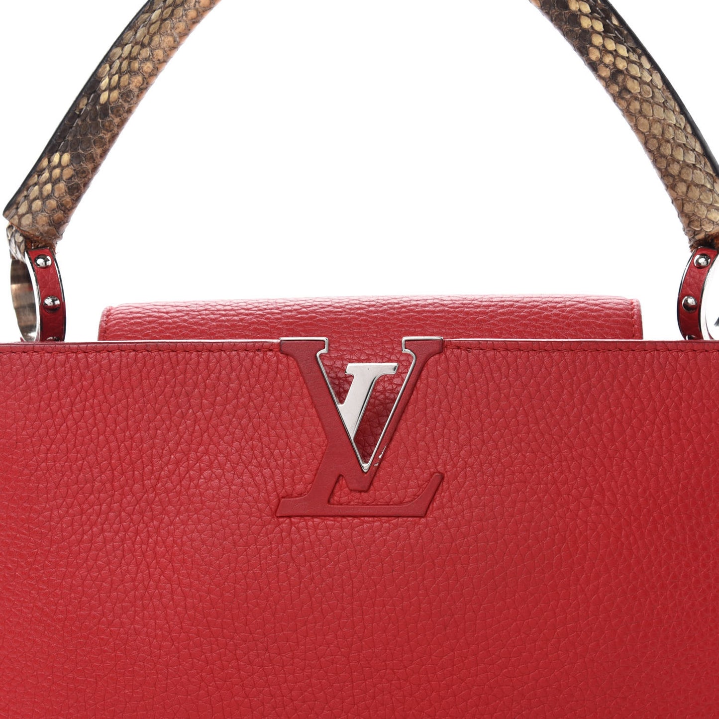 Taurillon Snakeskin Capucines MM Rubis