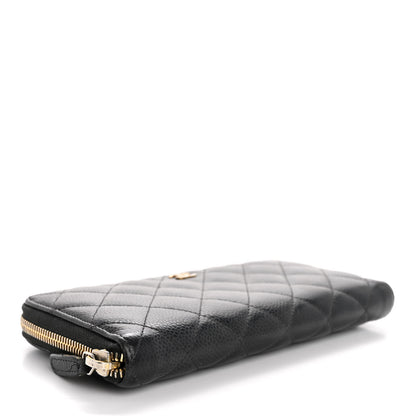 Chanel Caviar Quilted Large Gusset Zip Around Wallet Black 4 of 15