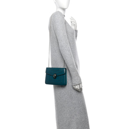 Bulgari Calfskin Small Serpenti Forever Snake Strap Crossbody Bag Emerald Green 2 of 15