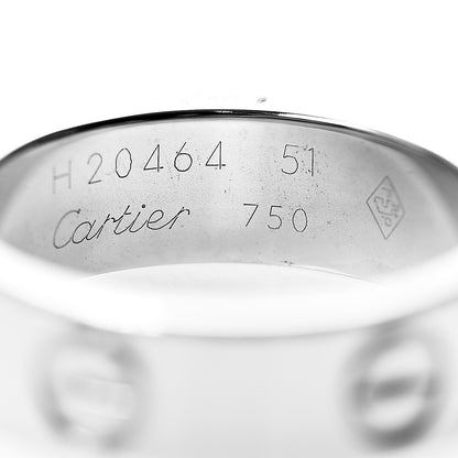Cartier 18K White Gold 5.5mm LOVE Ring 51 5.75 4 of 4