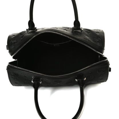 MCM Calfskin Ottomar Monogram Essential Boston Bag Black 4 of 13