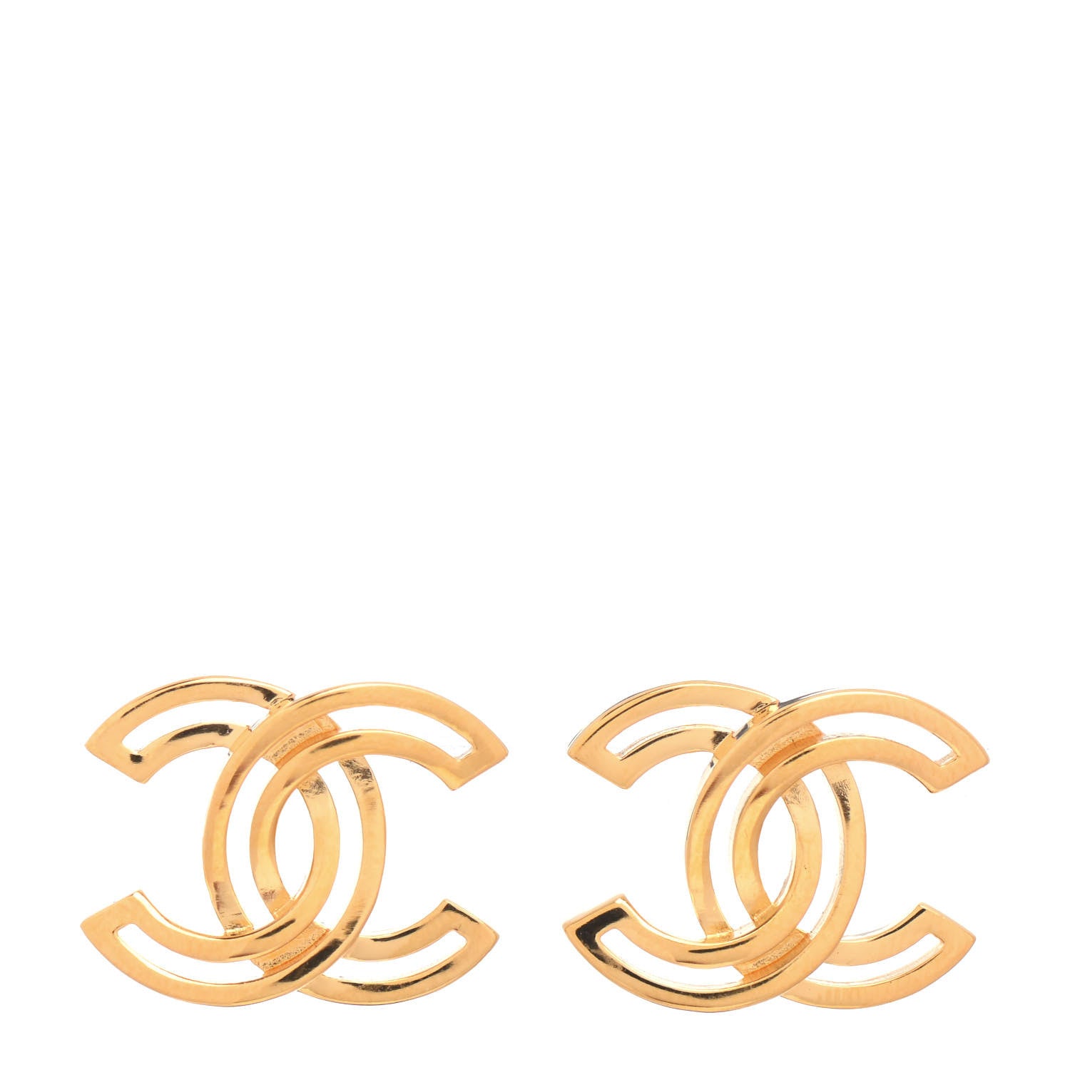 Chanel Metal Obazine CC Earrings Gold 1 of 4
