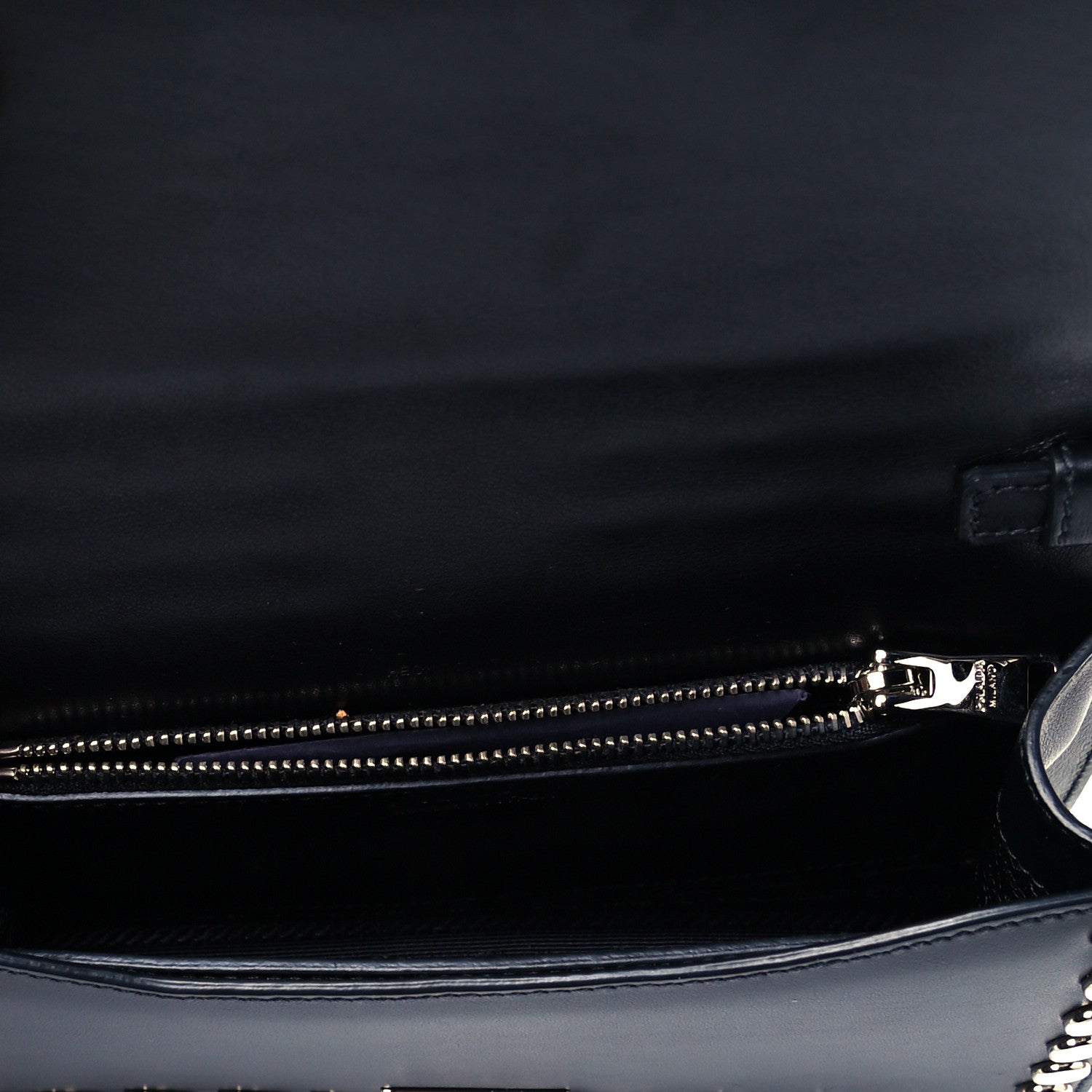 Prada City Calfskin Comic Print Studded Elektra Shoulder Bag Topaz Black 4 of 7