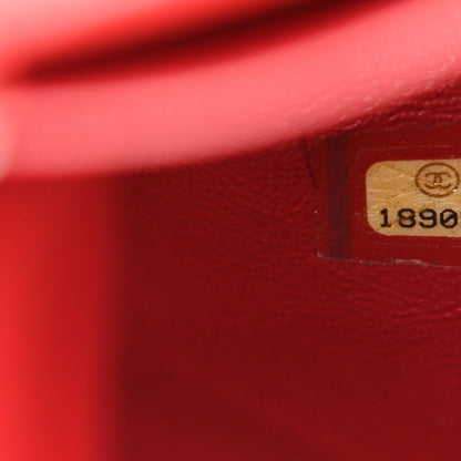 Chanel Caviar Quilted Clutch With Chain Flap Red 7 of 8