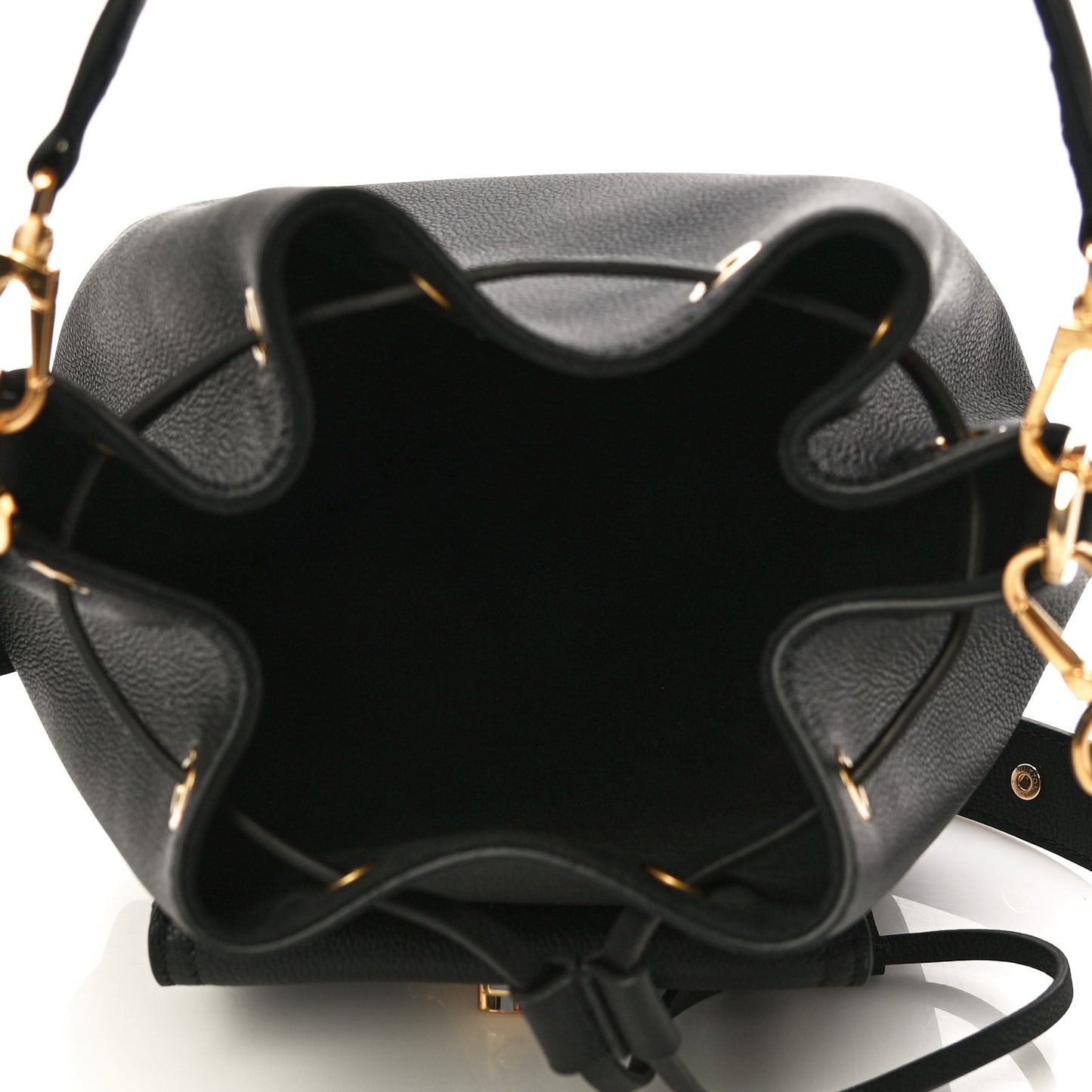 Calfskin Lockme Bucket MM Black