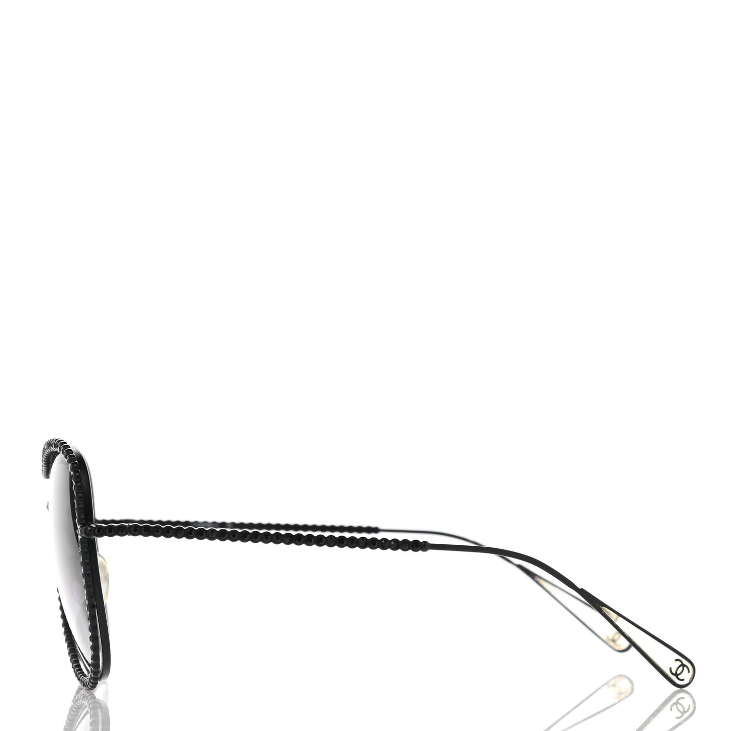 Crystal Aviator Sunglasses 71108 Black