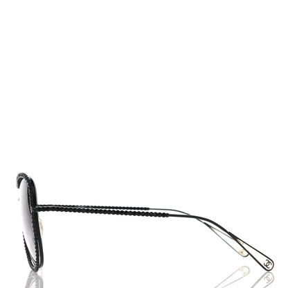 Chanel Crystal Aviator Sunglasses 71108 Black 3 of 9