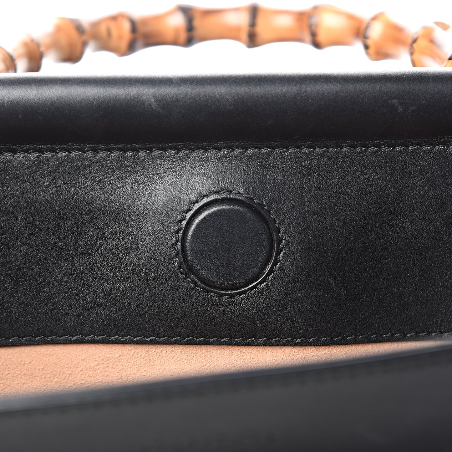 Nappa Bamboo Web Medium Nymphaea Top Handle Bag Black