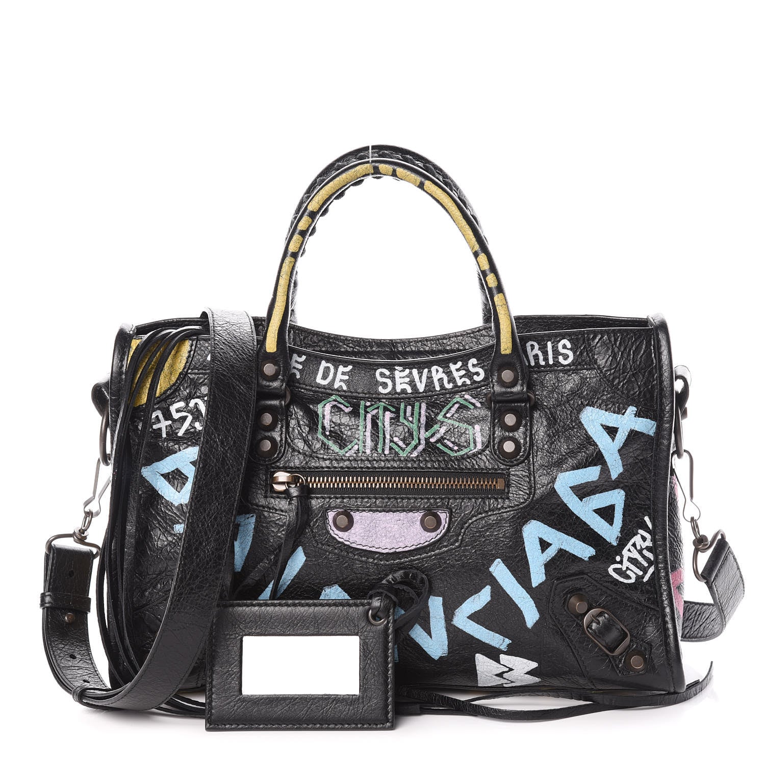 Balenciaga Agneau Graffiti All Over Classic Hardware S City Black Multicolor 1 of 9