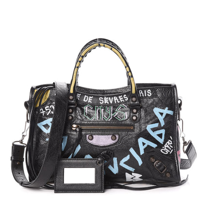 Balenciaga Agneau Graffiti All Over Classic Hardware S City Black Multicolor 1 of 9