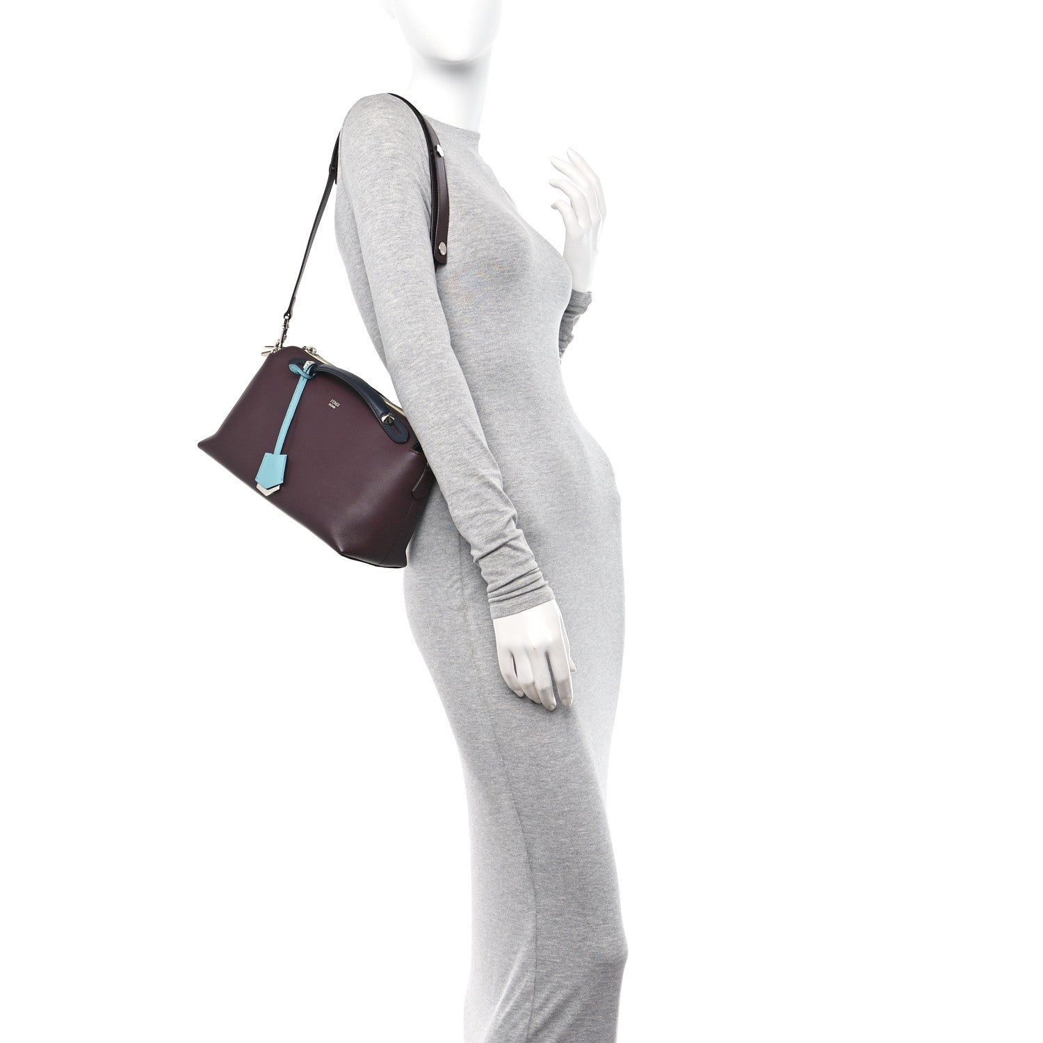 Fendi Vitello Dolce 4 Color Medium By The Way Boston Bag Bordeaux Grano Multicolor 2 of 10