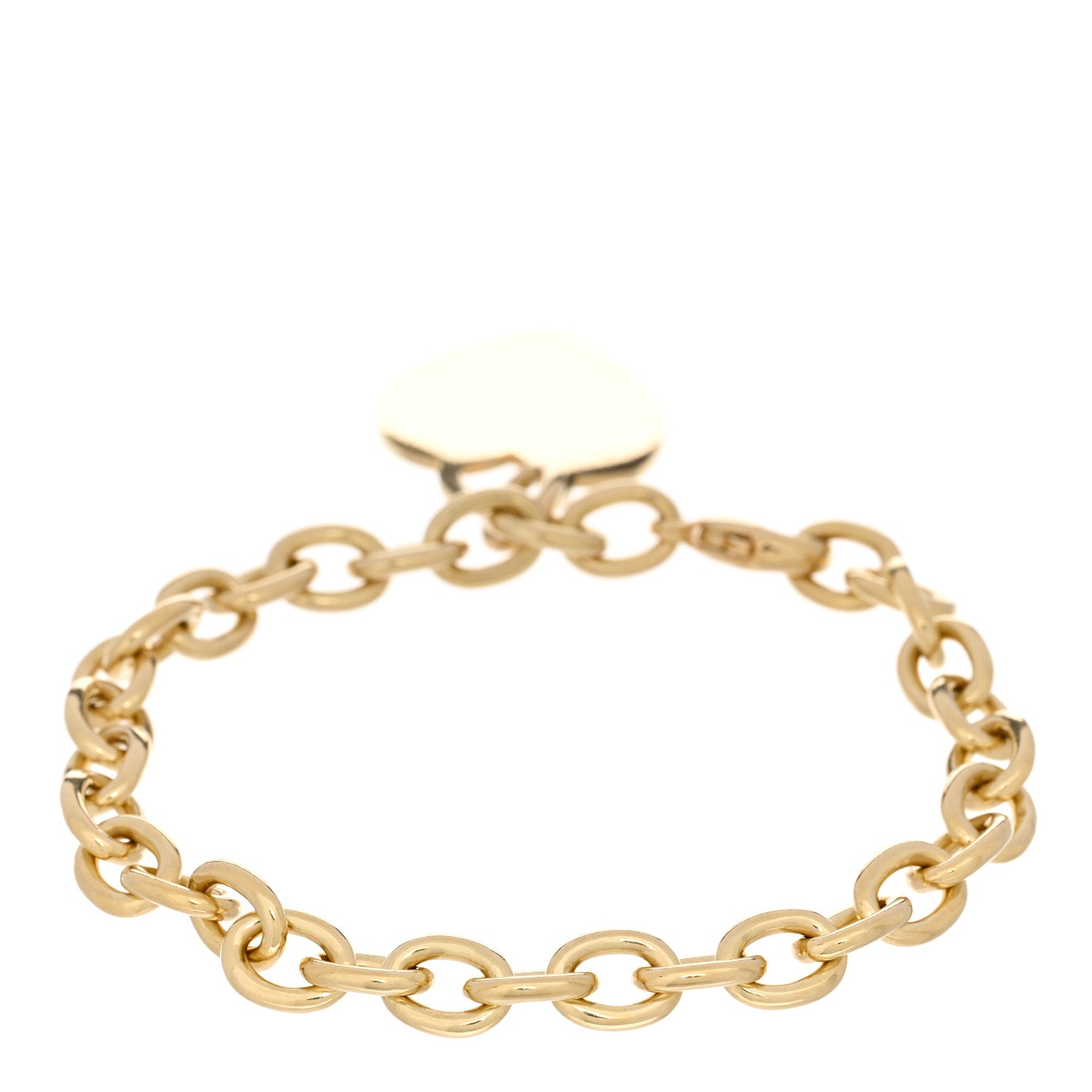 Tiffany 18K Yellow Gold Heart Tag Charm Bracelet 2 of 4