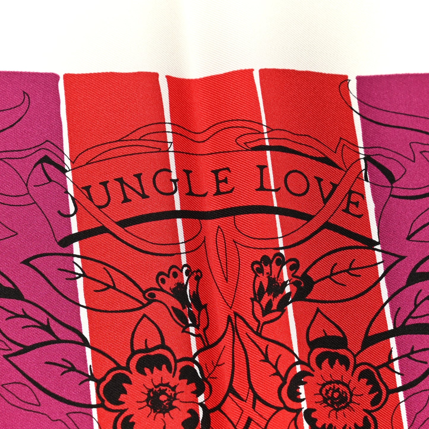 Silk Carre Jungle Love Rainbow Scarf 90 Rose Vert Jaune
