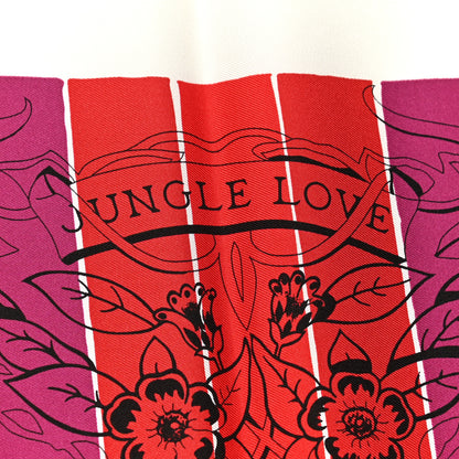 Hermes Silk Carre Jungle Love Rainbow Scarf 90 Rose Vert Jaune 5 of 6